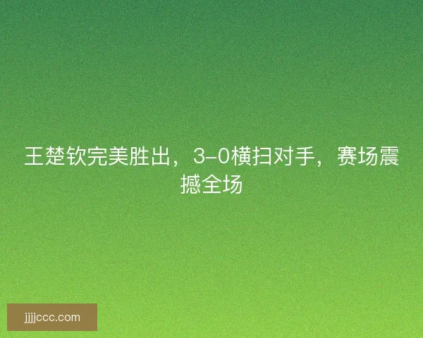 王楚钦完美胜出，3-0横扫对手，赛场震撼全场
